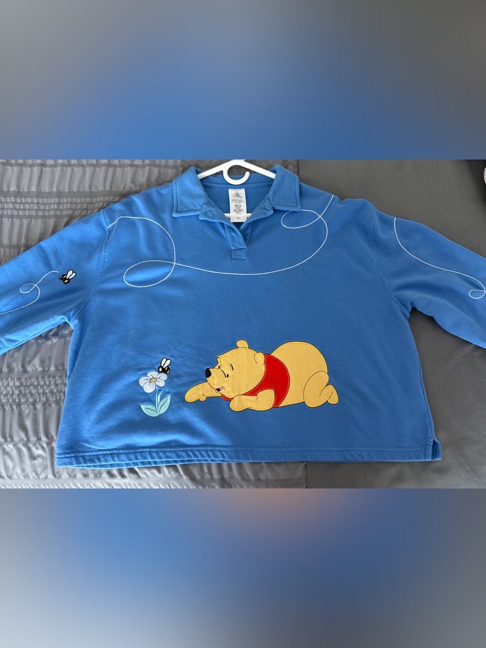 Disney Blue Polo Shirt with Winnie the Pooh and Bee